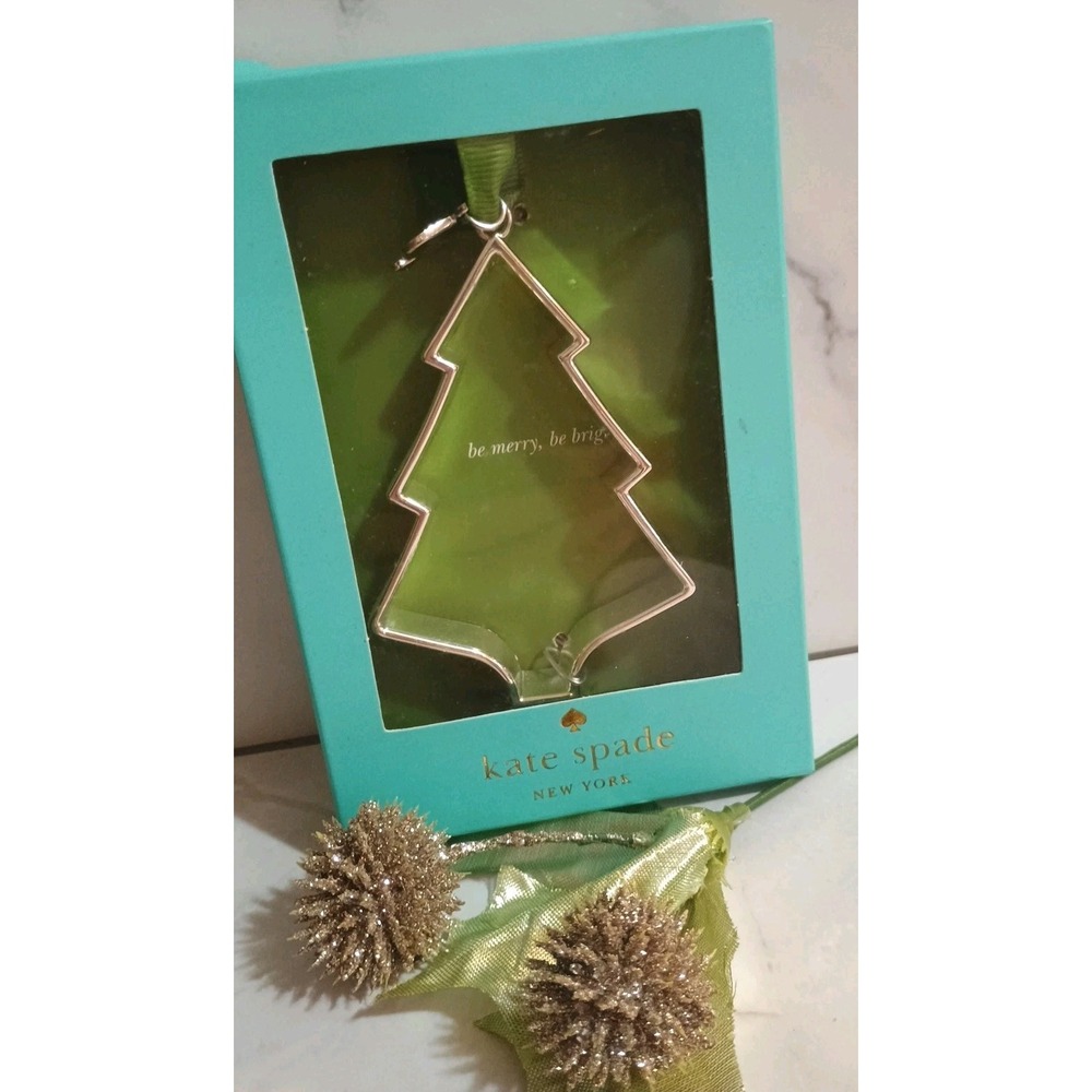 NEW Kate Spade Tough Cookie Silve Cookie Cutter Lenox Christmas Tree Ornament